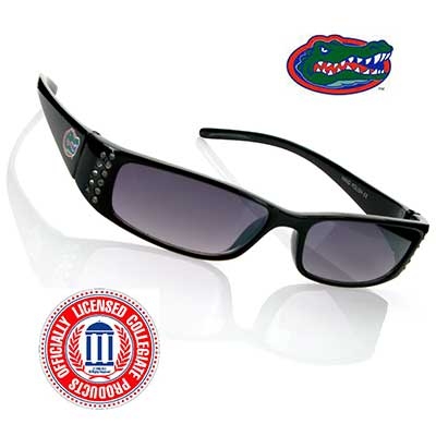 Wholesale black Fashion Frame Sunglasses Faux Jewels University Florida Logo Off