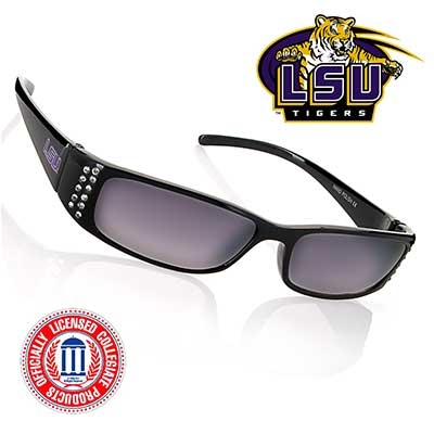 Wholesale black Fashion Frame Sunglasses Faux Jewels Louisiana State University