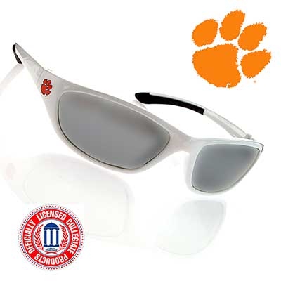 Wholesale white Frame Sunglasses Officially Licensed Clemson University Logo