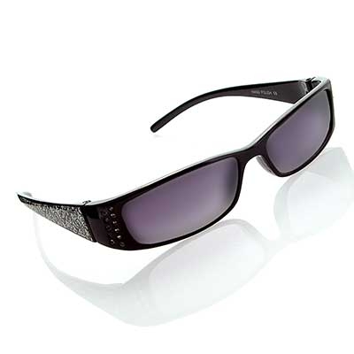 Wholesale black Frame Fashion Sunglasses Faux Diamonds Black White Paisley Print