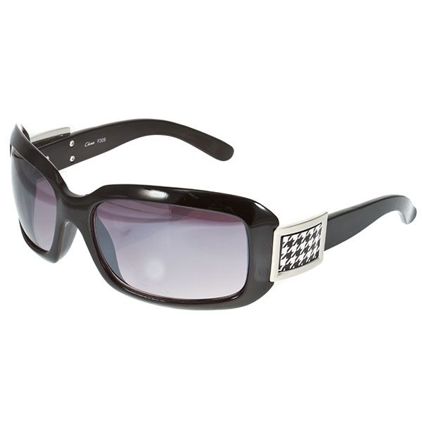 Wholesale houndstooth black frame sunglasses soft gray lenses